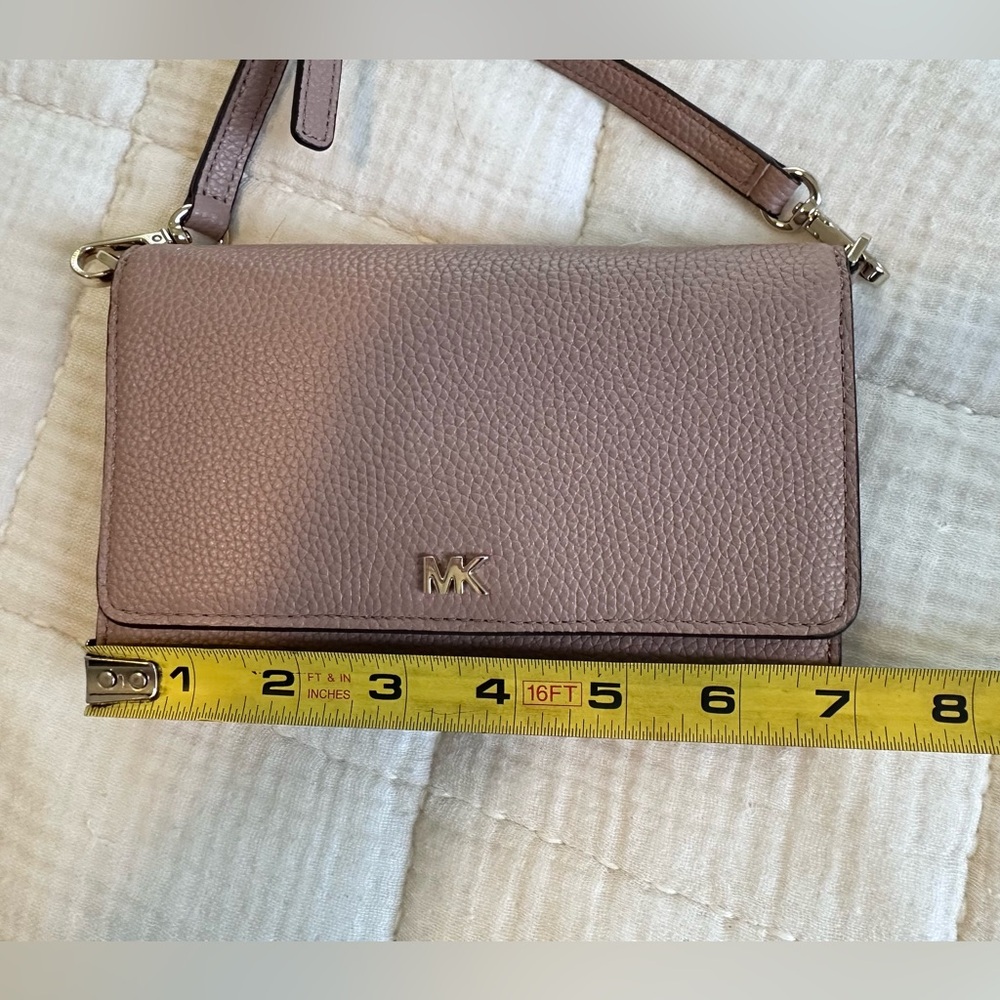 Michael Kors Mauve Pebbled Leather Crossbody Bag - Picture 9 of 10